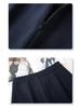 Women's Spring 2025 High-End Black Pleated Irregular Midi Skirt