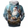 Felpe di Natale Babbo Natale Stampa 3D Uomo Donna Felpe con Cappuccio Oversize Harajuku Pullover Tuta Cappotto Abbigliamento Uomo