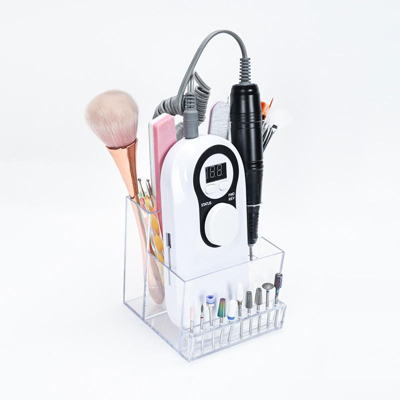 Portable Nail Polish Machine Placement Rack Grinding Head Finishing Box Nail Tools Multi-Purpose Storage Box