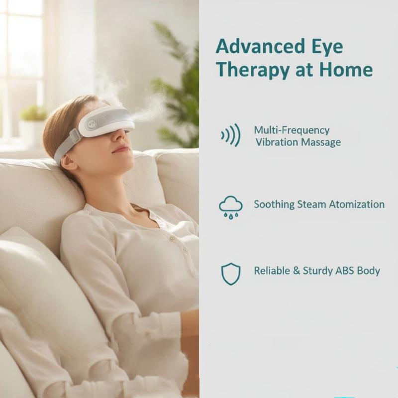 Mini Eye Massager 9 Modes MultiFrequency Vibration Promote Sleep Easy Carry for Business Trip Travel Portable Steam Atomization Alleviates Eye Fatigue