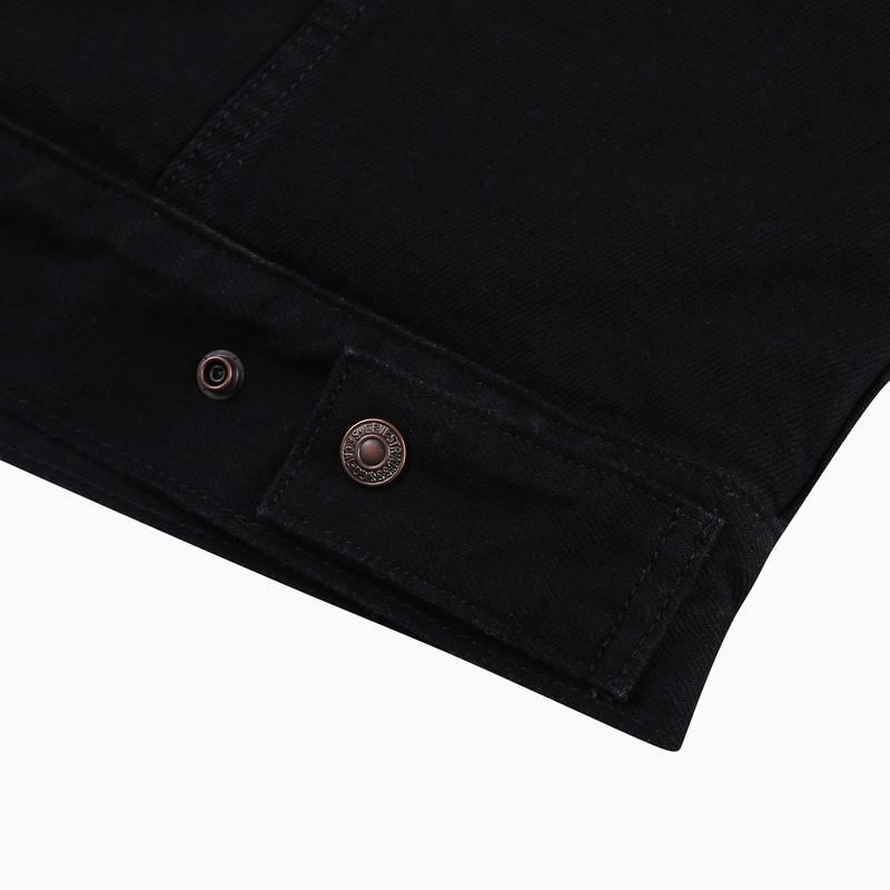 Levis Solid Color Button-Down Casual Long Sleeve Denim Jacket Women Jackets Black 17356-0000