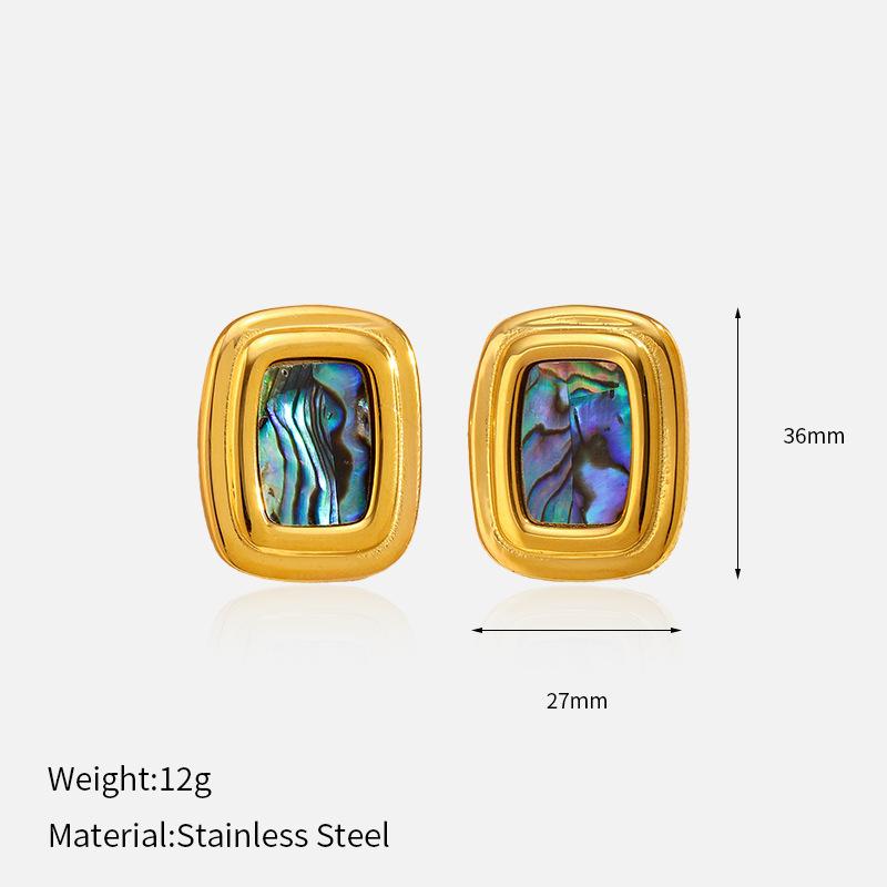 European and American autumn and winter earrings light luxury high-end stainless steel earrings women do not fade light luxury niche titanium steel