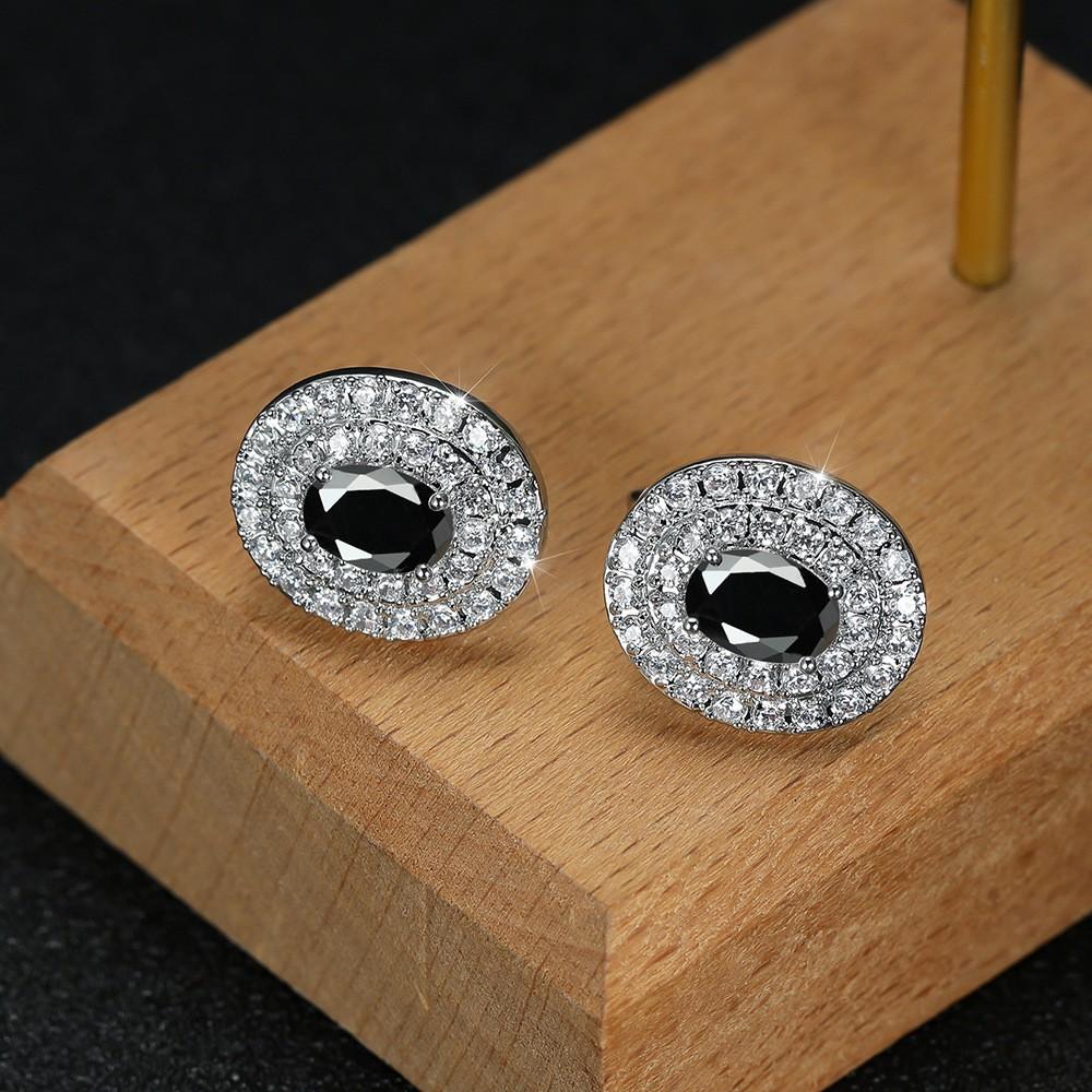 Copper Earrings Micro Inlaid with Zircon Korean Version Exquisite and Versatile High End Niche Super Sparkling Fairy Earrings