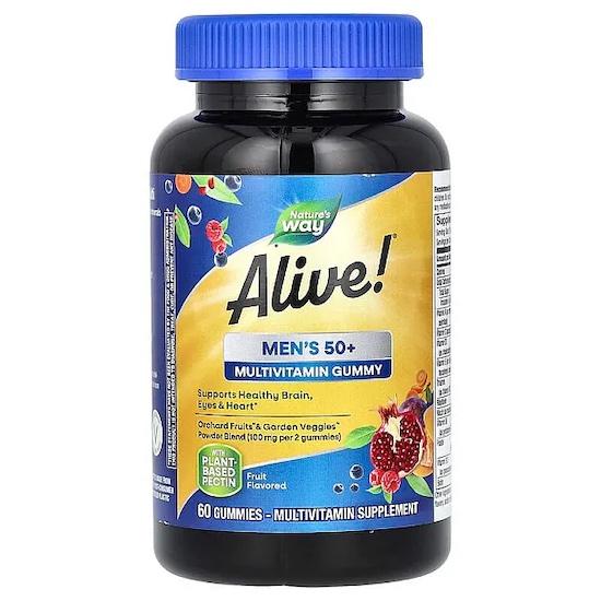 

Nature s Way-Alive! Men s 50+ Gummy Vitamins, Great Fruit Flavors, 60 Gummies