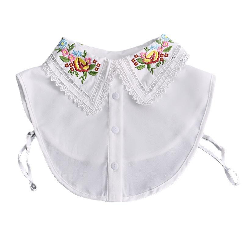 Blumenhemd Abnehmbarer Kragen für Damenhemd Falscher Kragen für Herbst Sweatshirt Bluse Tops Falscher Kragen Fuax Kragen Accessoires