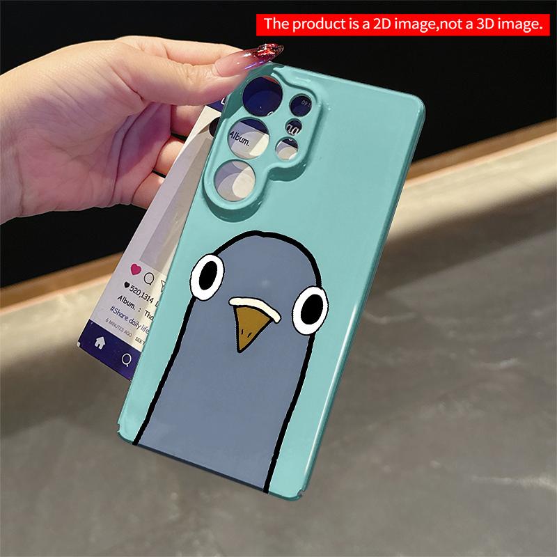 2DFlat Samsung phone case Cute Pigeon Face Phone Case Applicable to Galaxy S23 S24 S25ULTRA S26 A12 A14 A15 A16 A54 A55