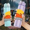 1PC Sleeping Fox Sunset Scene 750ml Color Plastic Sports Water Bottle Leakproof Flip Straw Lid Suitable for Sports Office Home Use