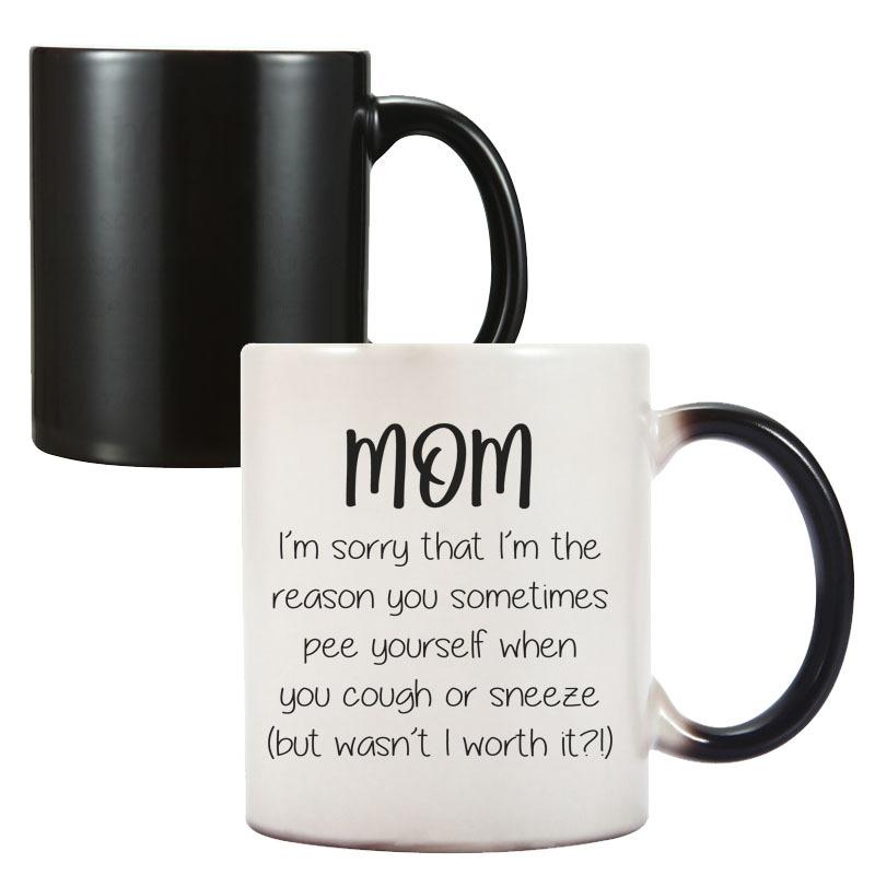 Muttertag Keramik Kaffeetasse Wasserbecher Temperaturempfindliche Farbwechseltasse