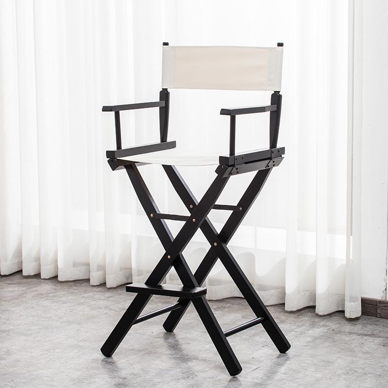 Klappbarer Regiestuhl aus Massivholz mit Segeltuchsitz und -lehne: Ideal für Bar, Büro, Make-up, Angeln, Outdoor und Freizeit.