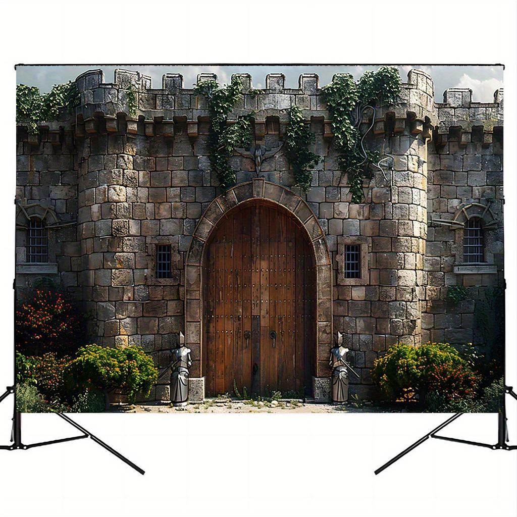 1 Multi-functional Medieval Castle Photography Background - Durable Polyester Knight Banner, Medieval Decoration