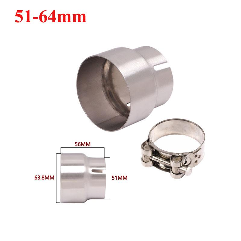 51mm To 52MM 54MM 56MM 58MM 62MM 64MM Motorcycle Exhaust Escape Convertor Adapter Link Pipe Tube Reducer 60mm Muffler Race