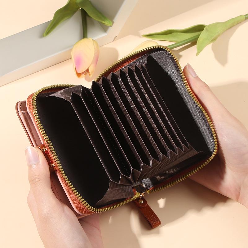 Women's Hong Kong Style Multi-Card Slot Zipper Wallet - Versatile, Large Capacity Purse and Card Holder.