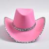 Neuer Pinker Cowboyhut für Damen Western Cowgirl Stetson Mädchen Heißes Mädchen Partykleid Jazzhüte