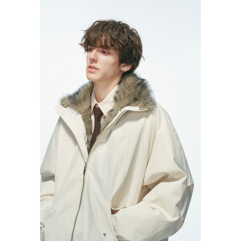 Dream Made Winter Thickened Wolf Throne Mountain Eagle Jacket Men's American Style Winter Clothing Boys' Cotton Coat Warm Cotton Jacket