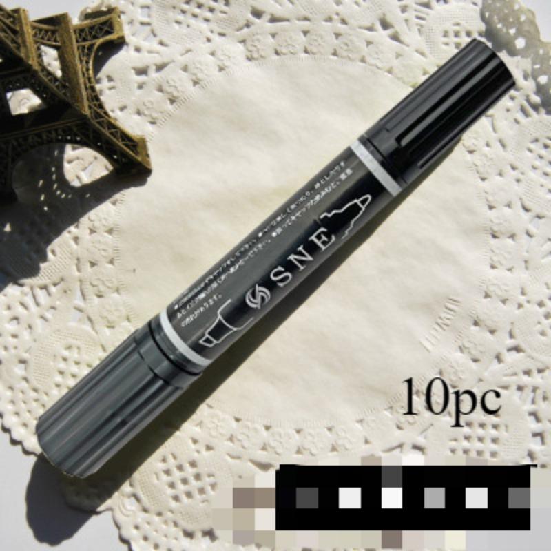 10pcs/set Twin Tip Colored Permanent Art Markers Pens Fine Point Waterproof Oily Black Ink Sketchbook Painting School Supplies