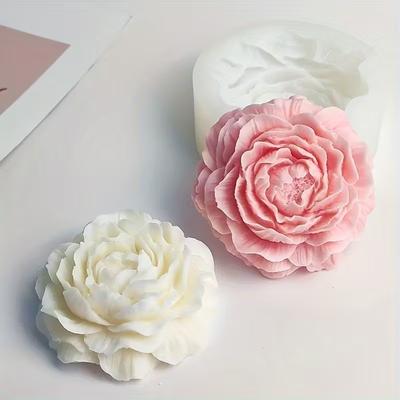 Moule en silicone en forme de pivoine (1/2/4 pièces) pour la pâtisserie, la fabrication de bougies, de chocolats et de savons. Accessoires pour la cuisine et les desserts faits main.