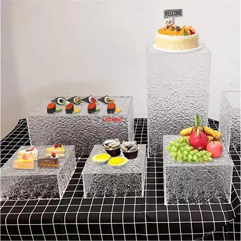 Półka na desery z akrylu Przezroczysty stół bufetowy Stojak na tace do jedzenia Stół bufetowy Stojak na przerwę na herbatę Stojak na ciasto Wyświetlacz Naczynia Talerze
