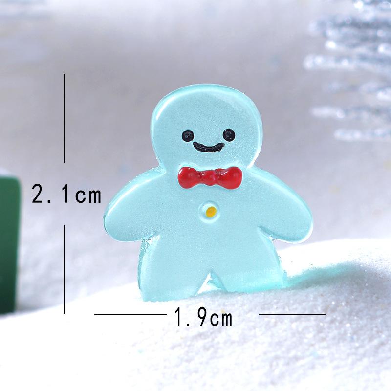 

Милый рождественский светящийся в темноте мини-пряничный человечек, украшение со снежной сценой, рождественский аксессуар синий