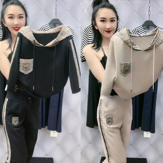 Summer Casual Hooded Set: Slimming Short-Sleeve Top & Long Pants for Middle-Aged Plus Size Women