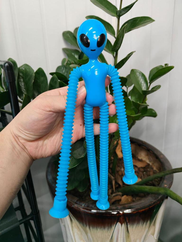 Suction Cup Telescopic Tube Alien Toys Variable Decompression Kids Early Education Puzzle Toys Fun DIY Interactive Game Props