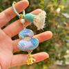 Pure Handmade Song Brocade Horse Pendant Charm – Double-Sided Fortune & Prosperity Tassel Ornament