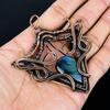 Labradorit Anhänger, Handgefertigter Edelstein 999 Kupferdraht Gewickelter Anhänger Antikschmuck, Als Geschenk Silberschmuck