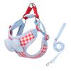 New Dog Leash Bow Dog Chest Back Plaid Korean Outdoor Walking Dog Bi Xiong Teddy Dog Leash