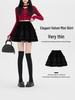 High-Waist Velvet A-Line Fluffy Skirt for Women - Autumn/Winter Collection