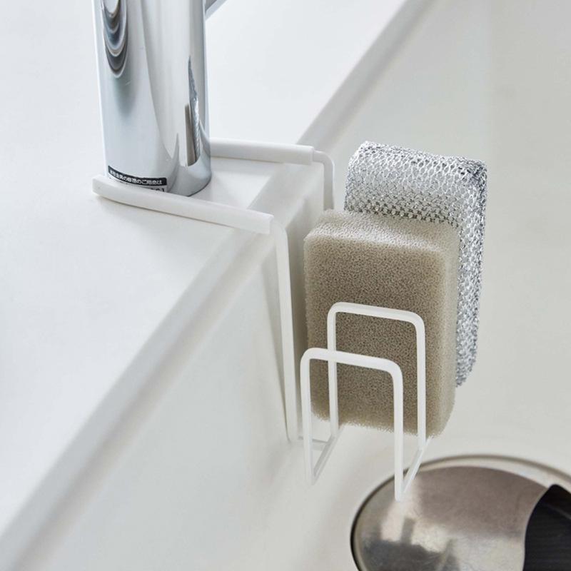 1/2pcs Multi functional faucet sink storage rack, steel wire ball storage, sponge faucet drain rack, kitchen storage