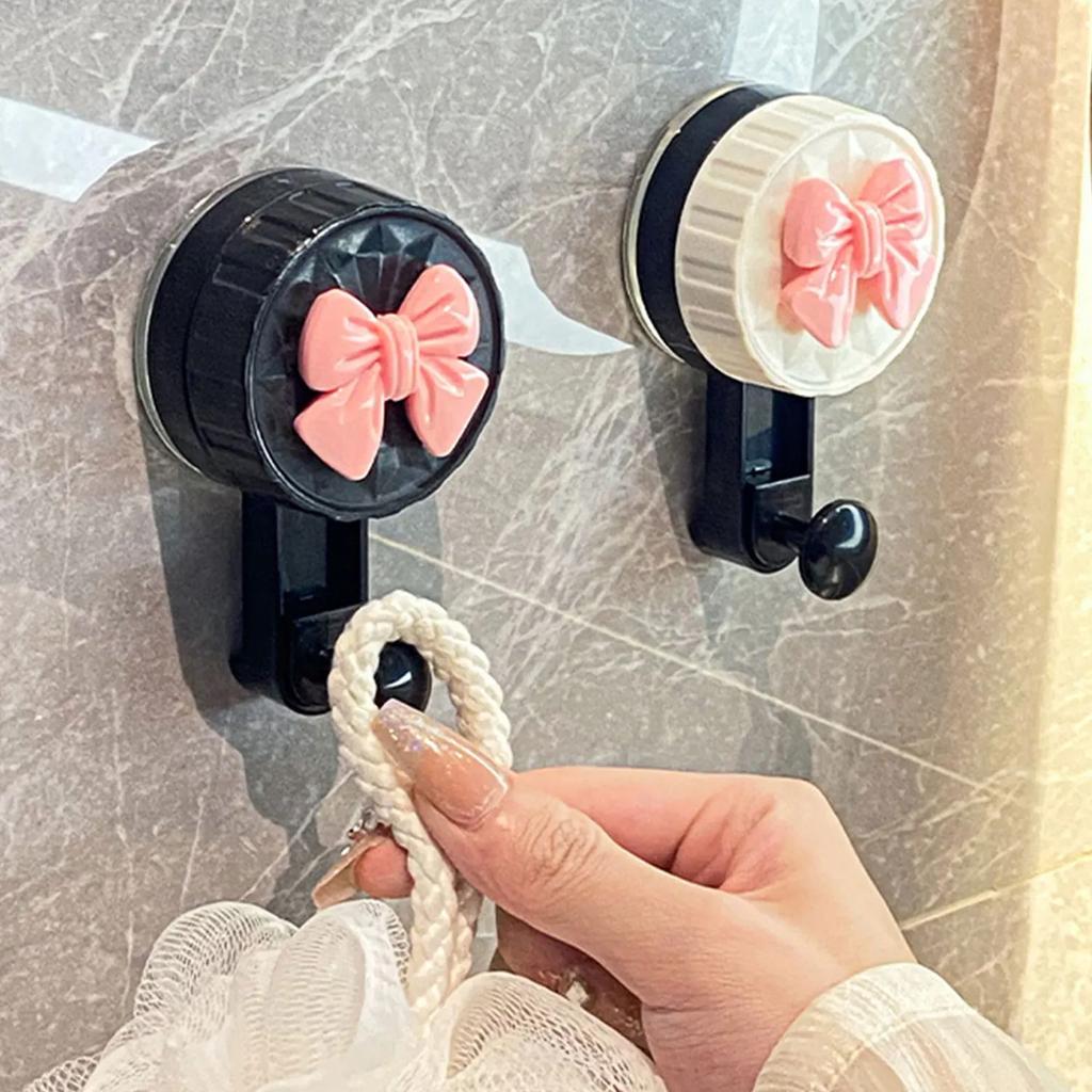 1 Saugnapfhaken mit Schleife, bohrfrei, starke Haftung, Bademantelhandtuch-Badezimmerhaken, Schlüsselhalter für die Verandawand, Universalhaken