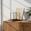 Metal and Wood LP Storage Rack Decorative Display Vinyl Wooden Tabletop Holder