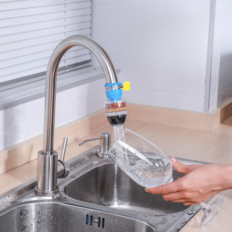 1PC Wasserhahn-Duschfilter Anti-Spritzwasser-Verlängerungsrohr-Extender Küchenleitungswasser Mehrschichtiger Wasserreiniger Wassersparer