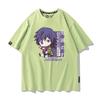 Summer Cartoon Ghost Killing Blade Summer Anime Cotton Cartoon Printing New Unisexs and Womens Casual Round Neck Short Sleeve
