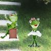 Frog Statue, Fairy Garden Yard Patio Resin Animal Figurine, Desktop and Lawn Decor