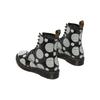 Dr. Martens 1460 Leather Glossy Printed Short Mid-Calf Boots Women boots Black 26876009