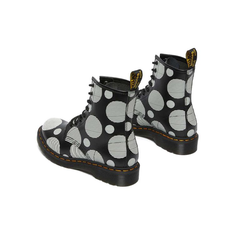 Dr. Martens 1460 Leather Glossy Printed Short Mid-Calf Boots Women boots Black 26876009