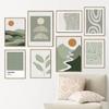 Abstract Line Landscape Leaves Green Posters Canvas Painting Wall Art Print Pictures for Bedroom Living Room Interior Home Decor