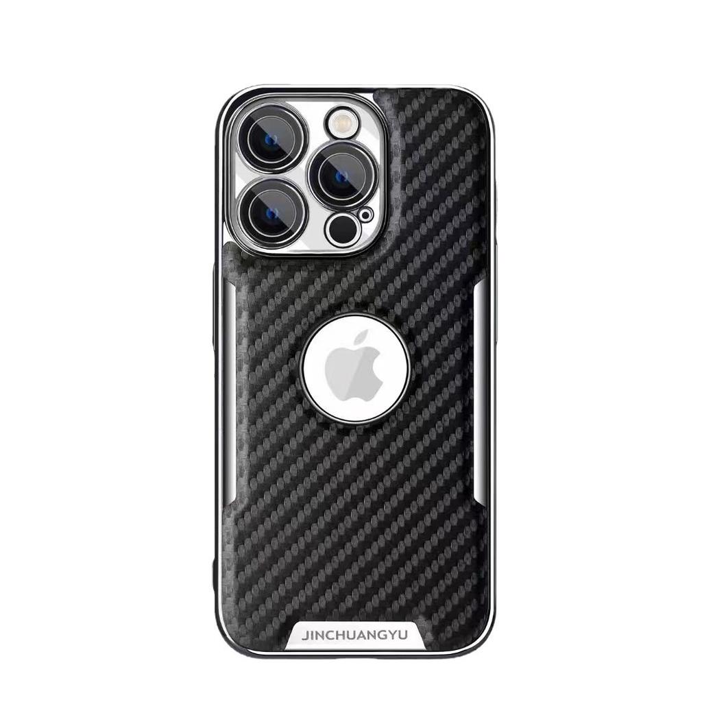 Włókno węglowe nadaje się do etui na telefon komórkowy iPhone 15Pro, folii na obiektyw 14/13, w pełni zakrywającego etui ochronnego
