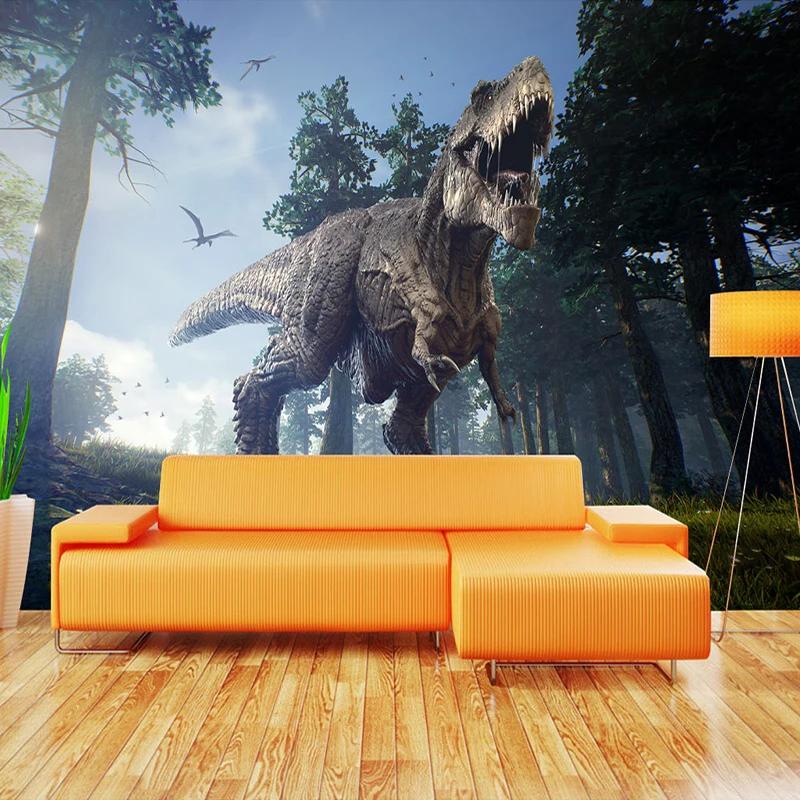 3D Fototapete Wald Dinosaurier Stereoskopisch Wohnzimmer Sofa TV Hintergrund Wanddekor Malerei Große Wandtapete