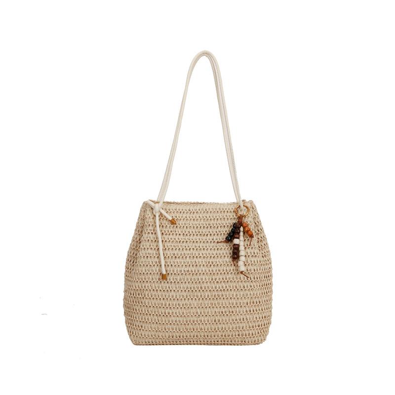 Korean Style Straw Woven Shoulder Bag Women Large Capacity Straw Commuter Bag Fashi Beach Vacati Bag