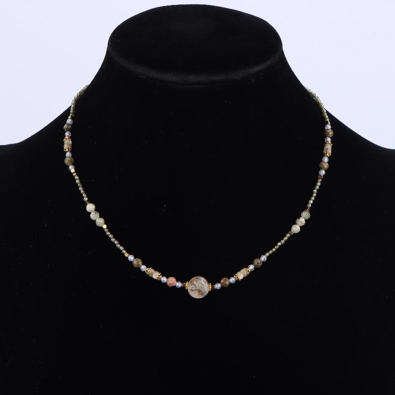 

Маленькое свежее ожерелье из бусин из натурального камня, ювелирное изделие, женская многослойная цепочка на ключицу, модные аксессуары для молодых девушек