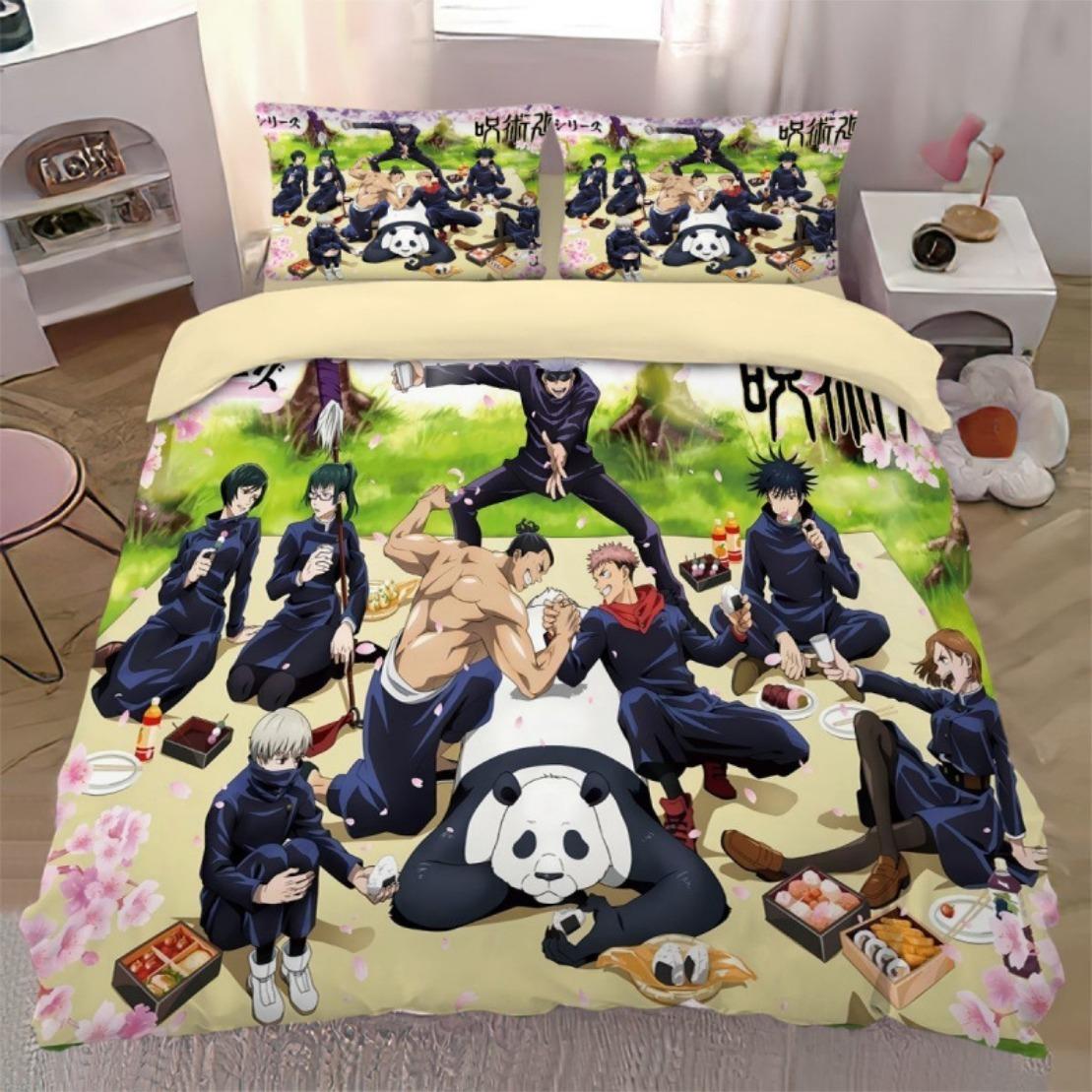 

Аниме Подростковые Подарки Сатору Годжо Комплекты Пододеяльников Магическая Битва Постельное Белье Полуторный Двуспальный Кинг Односпальный Размер 135x200cm-2pcs