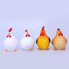 2 STÜCK Miniatur Huhn und Harzfiguren Ornamente für Bauernhausdekoration oder Heim-/Bürodekoration Mini Tierfiguren