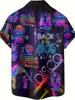 80s Fluorescent Pattern 3D Printed Men's Fashion Casual Shirt Personality Hip Hop Rock Street Hawaiian Shirt