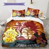Son Goku Pattern Bedding,Quilt Set Quilt Cover Pillowcase Home Birthday Gift (1 * Duvet Cover + 2 * Pillowcase, Without Core)