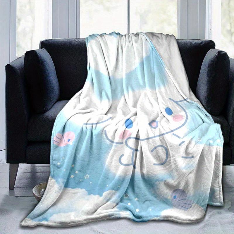1pc, Sanrio Adorable Cloud Bunny Home Decor Blanket: Perfect Gift for Bedroom, Living Room, Travel, Camping, Car, Beach & Office Naps, Cozy Flannel Th