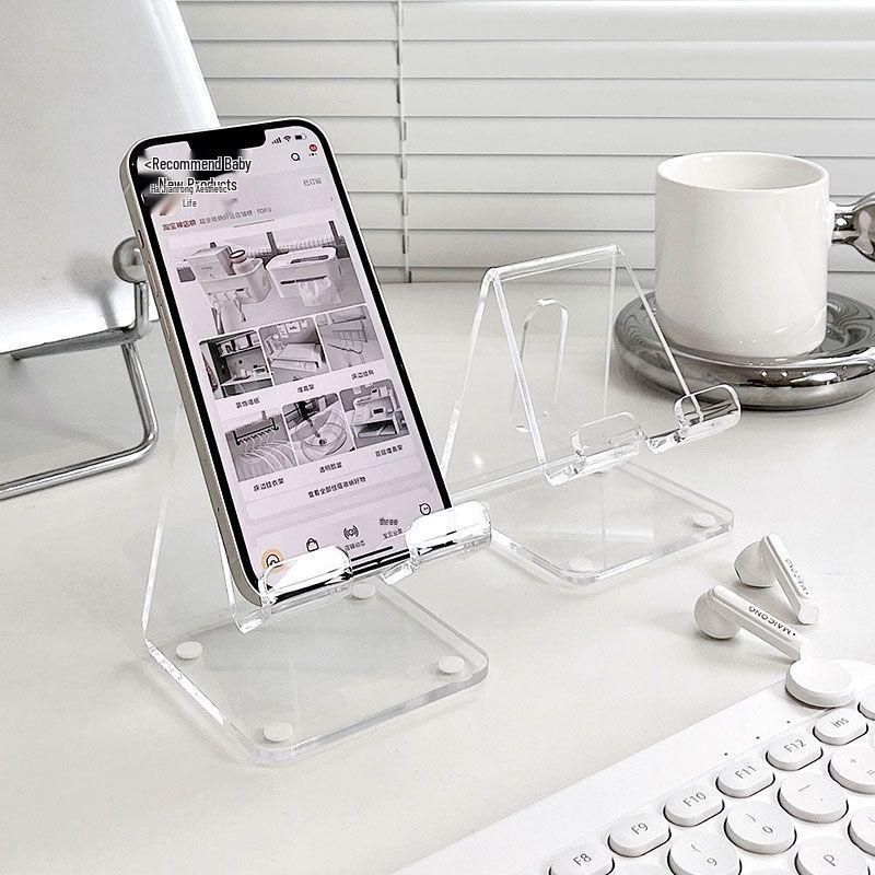 Acrylic Transparent Desktop Phone Holder - Creative Simple Design for Dormitories