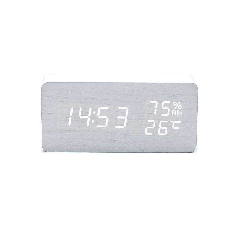 Stylish Wooden LED Digital Alarm Clock with Charging Port