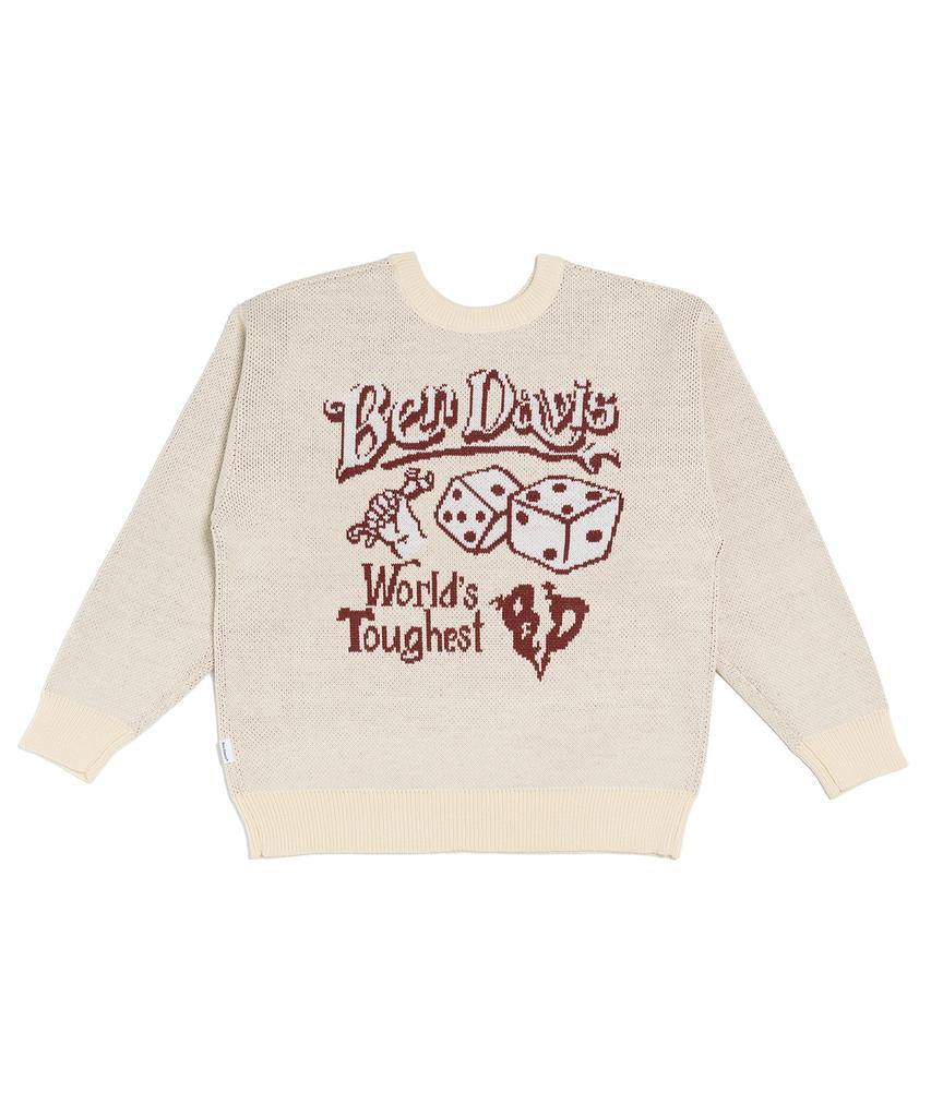BEN DAVIS White Label Classic Logo Knit Ivory
