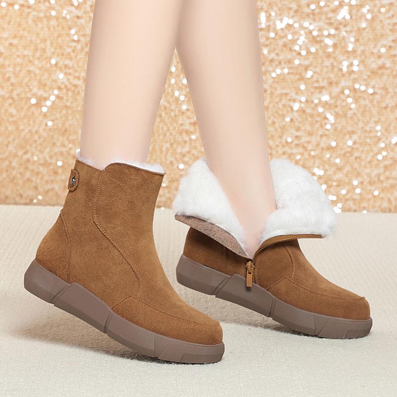 Fashion AIYUQI Snow Boots Women Winter 2025 New Genuine Leather Women's Ankle Boots Large Size Wool Warm Non Slip Women's Booties
